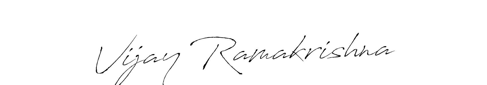 How to make Vijay Ramakrishna name signature. Use Antro_Vectra style for creating short signs online. This is the latest handwritten sign. Vijay Ramakrishna signature style 6 images and pictures png