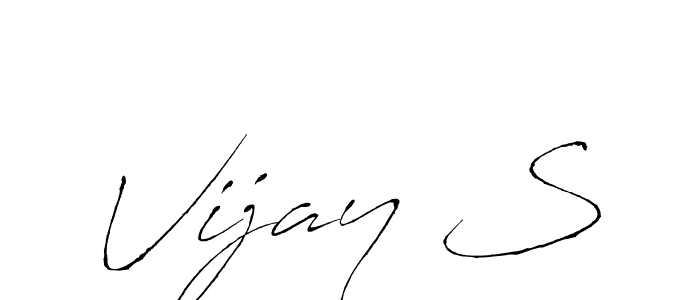 Design your own signature with our free online signature maker. With this signature software, you can create a handwritten (Antro_Vectra) signature for name Vijay S. Vijay S signature style 6 images and pictures png