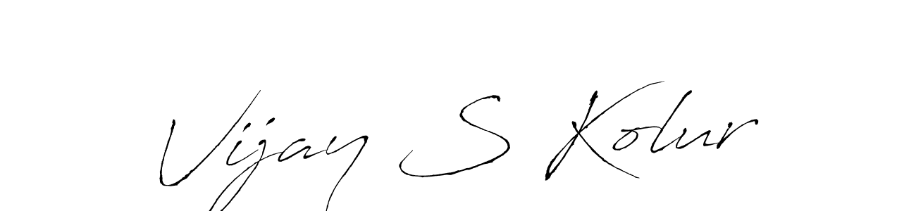 Design your own signature with our free online signature maker. With this signature software, you can create a handwritten (Antro_Vectra) signature for name Vijay S Kolur. Vijay S Kolur signature style 6 images and pictures png