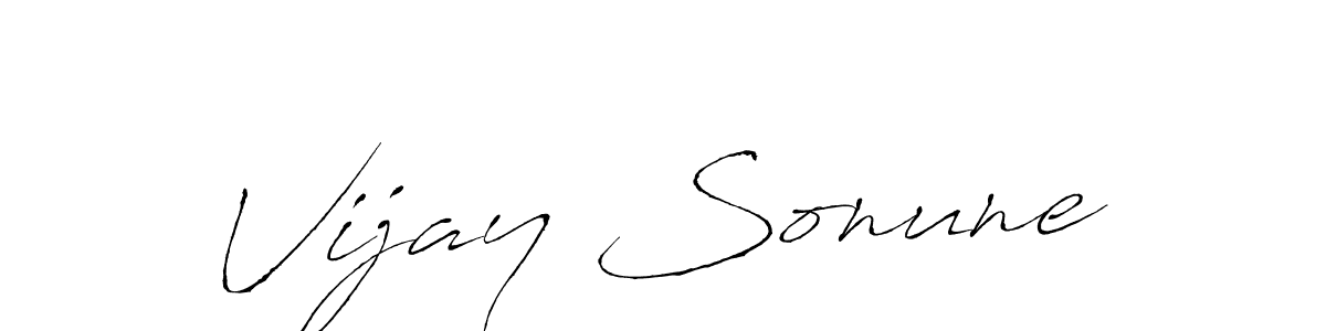 Make a beautiful signature design for name Vijay Sonune. With this signature (Antro_Vectra) style, you can create a handwritten signature for free. Vijay Sonune signature style 6 images and pictures png