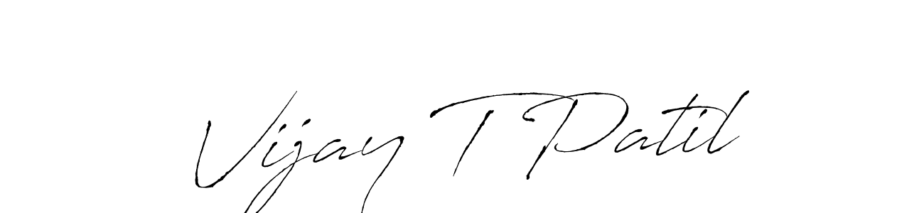 How to make Vijay T Patil name signature. Use Antro_Vectra style for creating short signs online. This is the latest handwritten sign. Vijay T Patil signature style 6 images and pictures png