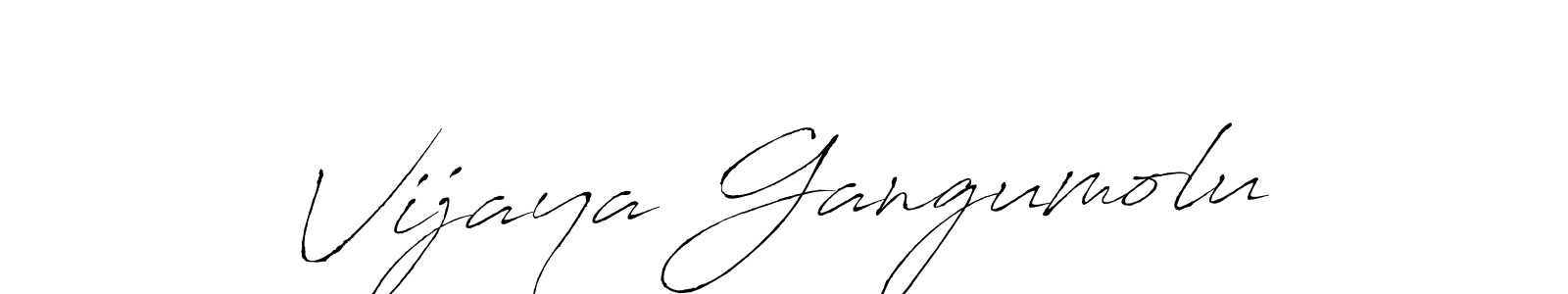 Create a beautiful signature design for name Vijaya Gangumolu. With this signature (Antro_Vectra) fonts, you can make a handwritten signature for free. Vijaya Gangumolu signature style 6 images and pictures png