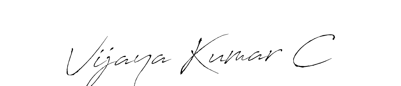 How to make Vijaya Kumar C signature? Antro_Vectra is a professional autograph style. Create handwritten signature for Vijaya Kumar C name. Vijaya Kumar C signature style 6 images and pictures png