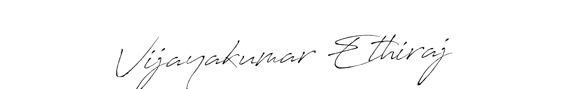 How to make Vijayakumar Ethiraj name signature. Use Antro_Vectra style for creating short signs online. This is the latest handwritten sign. Vijayakumar Ethiraj signature style 6 images and pictures png