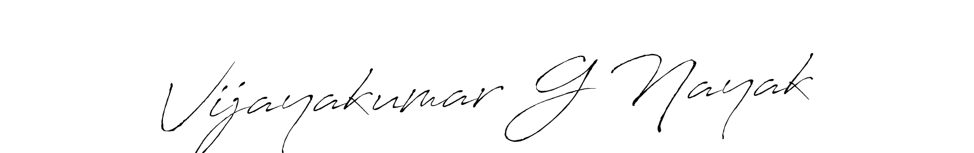 Design your own signature with our free online signature maker. With this signature software, you can create a handwritten (Antro_Vectra) signature for name Vijayakumar G Nayak. Vijayakumar G Nayak signature style 6 images and pictures png