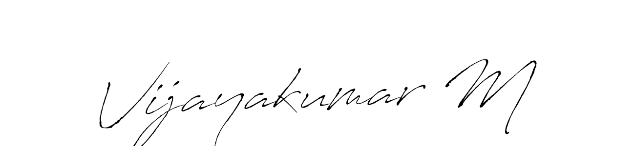 Design your own signature with our free online signature maker. With this signature software, you can create a handwritten (Antro_Vectra) signature for name Vijayakumar M. Vijayakumar M signature style 6 images and pictures png
