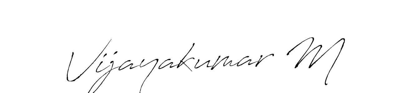 Design your own signature with our free online signature maker. With this signature software, you can create a handwritten (Antro_Vectra) signature for name Vijayakumar M. Vijayakumar M signature style 6 images and pictures png