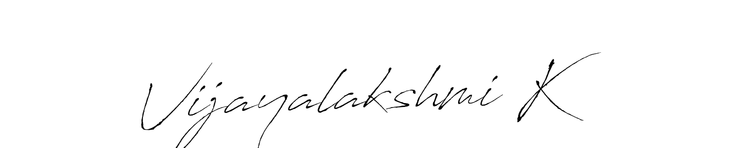 Vijayalakshmi K stylish signature style. Best Handwritten Sign (Antro_Vectra) for my name. Handwritten Signature Collection Ideas for my name Vijayalakshmi K. Vijayalakshmi K signature style 6 images and pictures png