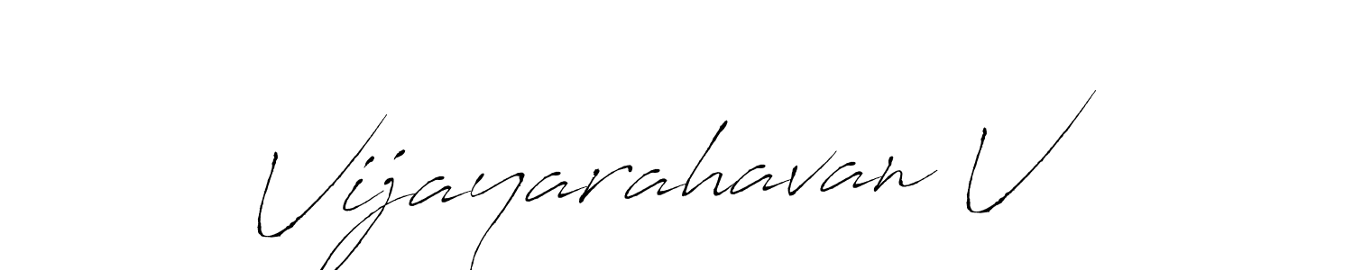 You should practise on your own different ways (Antro_Vectra) to write your name (Vijayarahavan V) in signature. don't let someone else do it for you. Vijayarahavan V signature style 6 images and pictures png