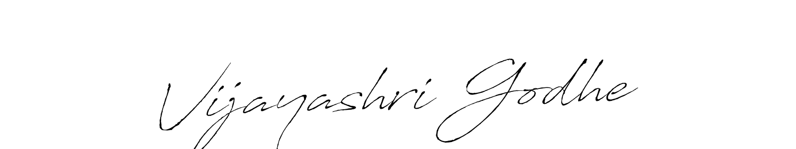 Make a beautiful signature design for name Vijayashri Godhe. With this signature (Antro_Vectra) style, you can create a handwritten signature for free. Vijayashri Godhe signature style 6 images and pictures png