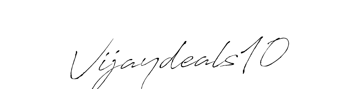 The best way (Antro_Vectra) to make a short signature is to pick only two or three words in your name. The name Vijaydeals10 include a total of six letters. For converting this name. Vijaydeals10 signature style 6 images and pictures png