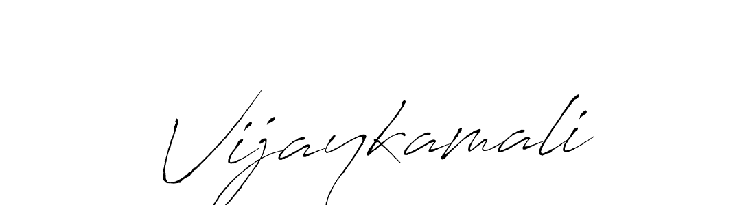 How to make Vijaykamali signature? Antro_Vectra is a professional autograph style. Create handwritten signature for Vijaykamali name. Vijaykamali signature style 6 images and pictures png