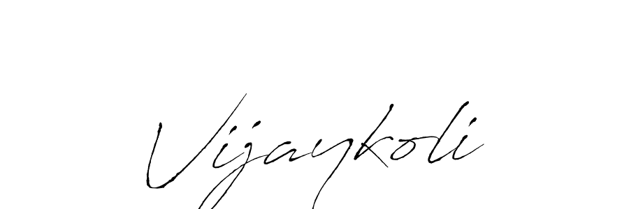 Make a beautiful signature design for name Vijaykoli. With this signature (Antro_Vectra) style, you can create a handwritten signature for free. Vijaykoli signature style 6 images and pictures png