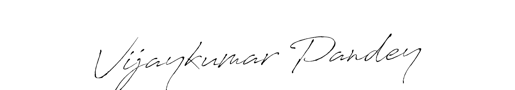 How to make Vijaykumar Pandey name signature. Use Antro_Vectra style for creating short signs online. This is the latest handwritten sign. Vijaykumar Pandey signature style 6 images and pictures png
