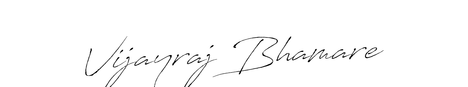 How to make Vijayraj Bhamare name signature. Use Antro_Vectra style for creating short signs online. This is the latest handwritten sign. Vijayraj Bhamare signature style 6 images and pictures png