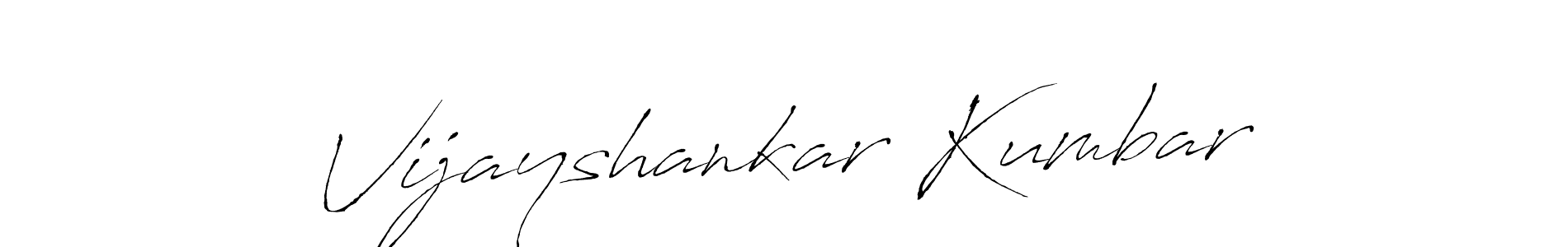 How to make Vijayshankar Kumbar name signature. Use Antro_Vectra style for creating short signs online. This is the latest handwritten sign. Vijayshankar Kumbar signature style 6 images and pictures png
