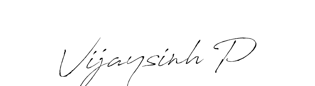 Use a signature maker to create a handwritten signature online. With this signature software, you can design (Antro_Vectra) your own signature for name Vijaysinh P. Vijaysinh P signature style 6 images and pictures png