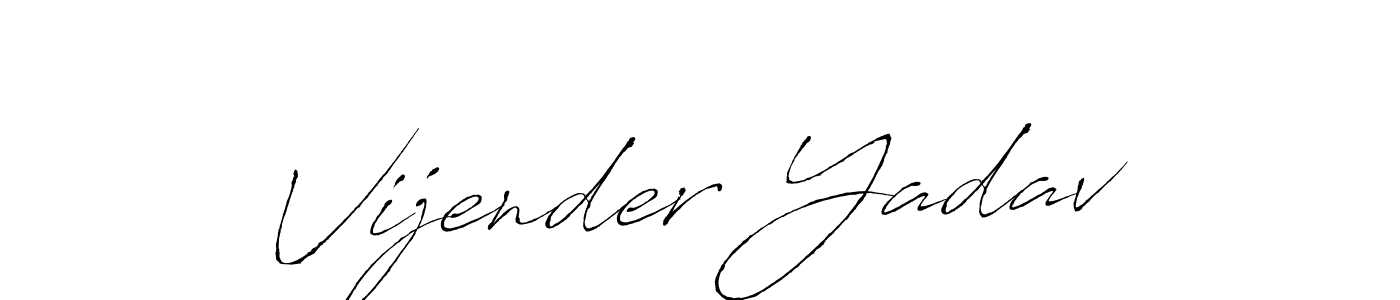 Create a beautiful signature design for name Vijender Yadav. With this signature (Antro_Vectra) fonts, you can make a handwritten signature for free. Vijender Yadav signature style 6 images and pictures png