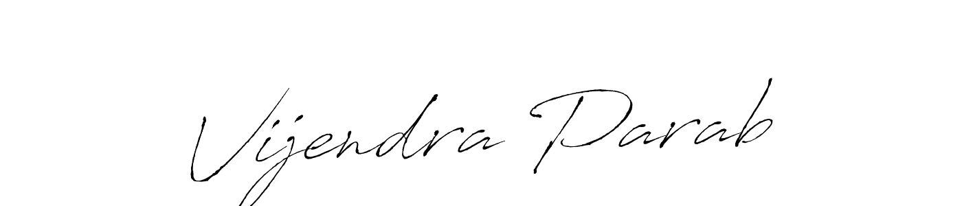 How to make Vijendra Parab name signature. Use Antro_Vectra style for creating short signs online. This is the latest handwritten sign. Vijendra Parab signature style 6 images and pictures png