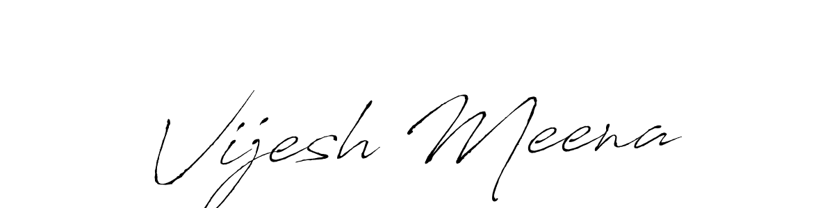 How to make Vijesh Meena signature? Antro_Vectra is a professional autograph style. Create handwritten signature for Vijesh Meena name. Vijesh Meena signature style 6 images and pictures png