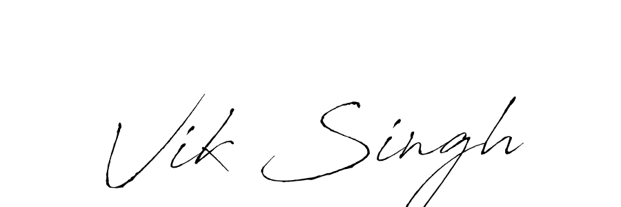 How to make Vik Singh name signature. Use Antro_Vectra style for creating short signs online. This is the latest handwritten sign. Vik Singh signature style 6 images and pictures png