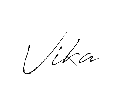 Design your own signature with our free online signature maker. With this signature software, you can create a handwritten (Antro_Vectra) signature for name Vika. Vika signature style 6 images and pictures png