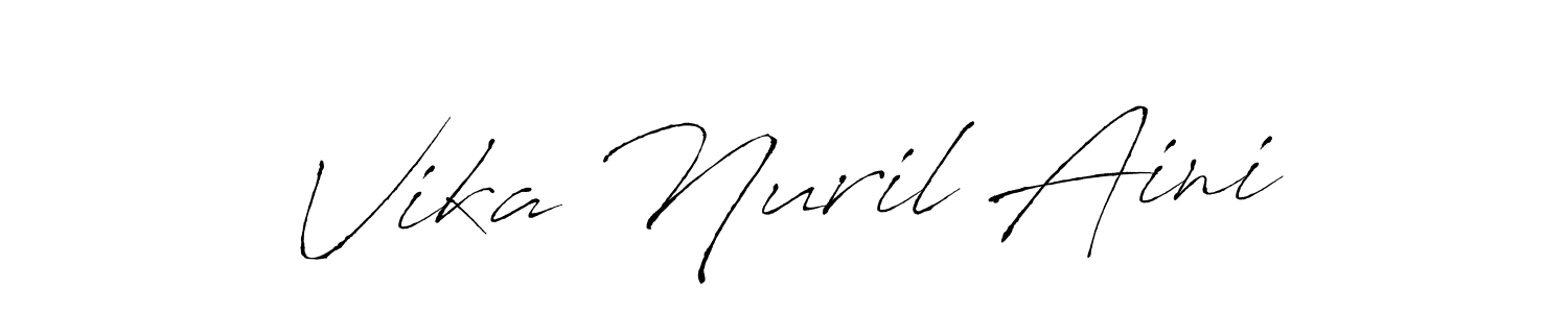 How to make Vika Nuril Aini signature? Antro_Vectra is a professional autograph style. Create handwritten signature for Vika Nuril Aini name. Vika Nuril Aini signature style 6 images and pictures png