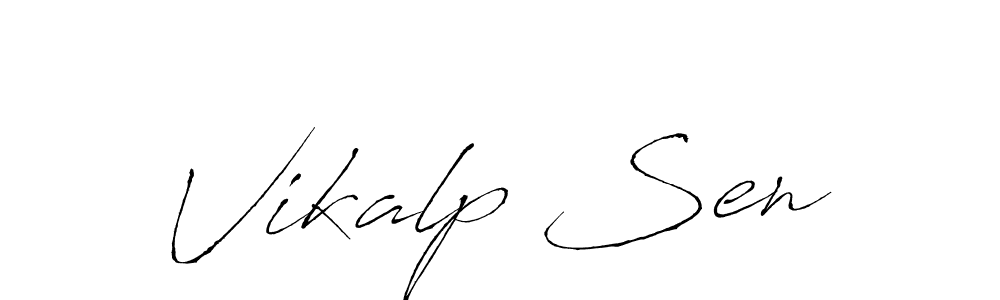 Create a beautiful signature design for name Vikalp Sen. With this signature (Antro_Vectra) fonts, you can make a handwritten signature for free. Vikalp Sen signature style 6 images and pictures png