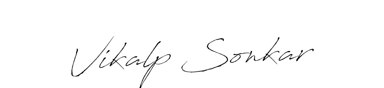 Also You can easily find your signature by using the search form. We will create Vikalp Sonkar name handwritten signature images for you free of cost using Antro_Vectra sign style. Vikalp Sonkar signature style 6 images and pictures png