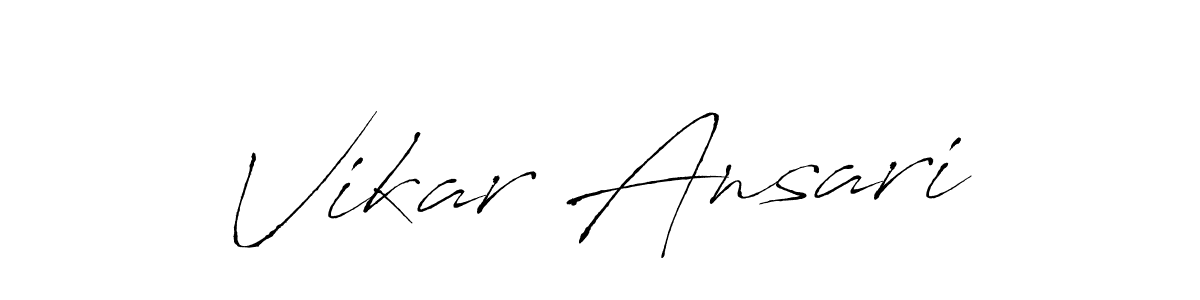 How to make Vikar Ansari name signature. Use Antro_Vectra style for creating short signs online. This is the latest handwritten sign. Vikar Ansari signature style 6 images and pictures png