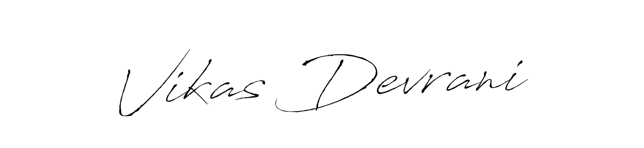 Create a beautiful signature design for name Vikas Devrani. With this signature (Antro_Vectra) fonts, you can make a handwritten signature for free. Vikas Devrani signature style 6 images and pictures png