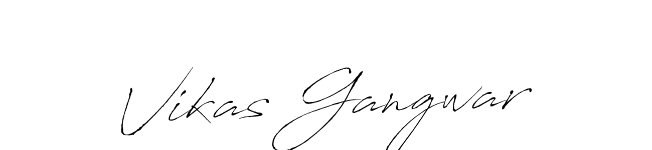 How to make Vikas Gangwar name signature. Use Antro_Vectra style for creating short signs online. This is the latest handwritten sign. Vikas Gangwar signature style 6 images and pictures png