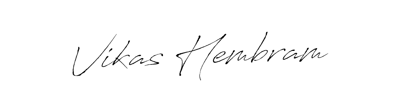 The best way (Antro_Vectra) to make a short signature is to pick only two or three words in your name. The name Vikas Hembram include a total of six letters. For converting this name. Vikas Hembram signature style 6 images and pictures png