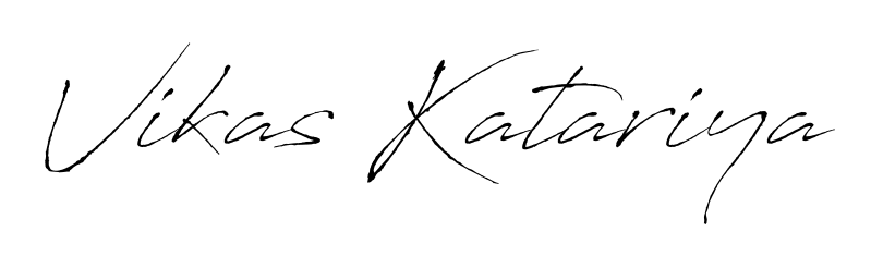 Designed for modern professionals: Vikas Katariya name signature crafted with Antro_Vectra script. Ready for digital PDF workflows. Vikas Katariya signature style 6 images and pictures png