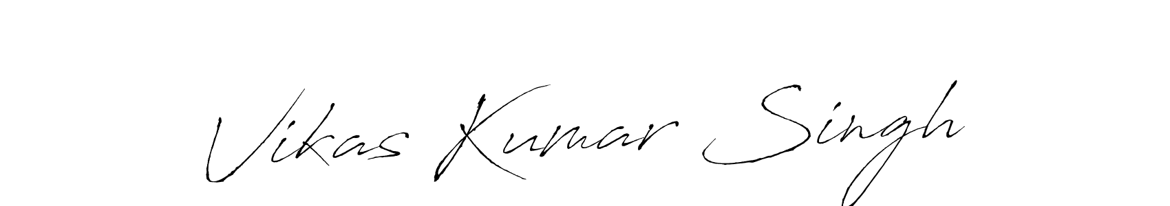 How to make Vikas Kumar Singh name signature. Use Antro_Vectra style for creating short signs online. This is the latest handwritten sign. Vikas Kumar Singh signature style 6 images and pictures png