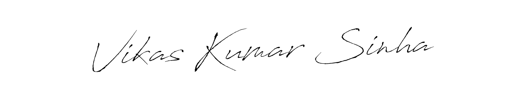 How to make Vikas Kumar Sinha name signature. Use Antro_Vectra style for creating short signs online. This is the latest handwritten sign. Vikas Kumar Sinha signature style 6 images and pictures png