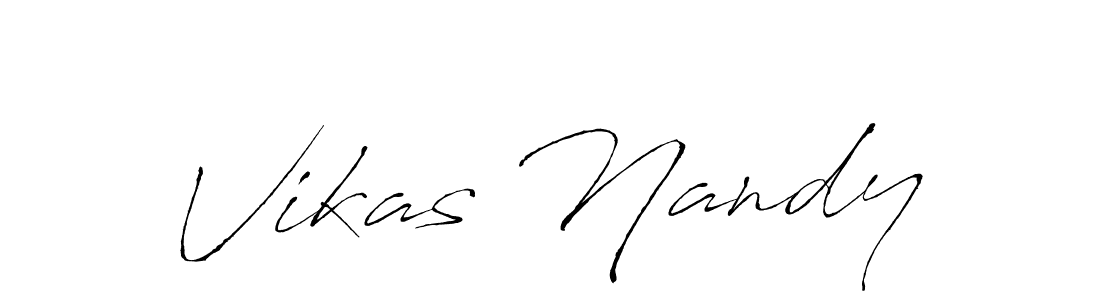 Antro_Vectra is a professional signature style that is perfect for those who want to add a touch of class to their signature. It is also a great choice for those who want to make their signature more unique. Get Vikas Nandy name to fancy signature for free. Vikas Nandy signature style 6 images and pictures png