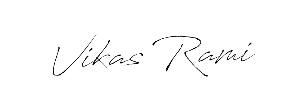 Make a beautiful signature design for name Vikas Rami. With this signature (Antro_Vectra) style, you can create a handwritten signature for free. Vikas Rami signature style 6 images and pictures png