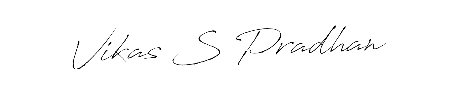 The best way (Antro_Vectra) to make a short signature is to pick only two or three words in your name. The name Vikas S Pradhan include a total of six letters. For converting this name. Vikas S Pradhan signature style 6 images and pictures png