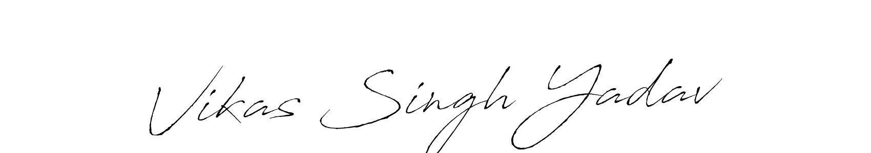 How to make Vikas Singh Yadav name signature. Use Antro_Vectra style for creating short signs online. This is the latest handwritten sign. Vikas Singh Yadav signature style 6 images and pictures png