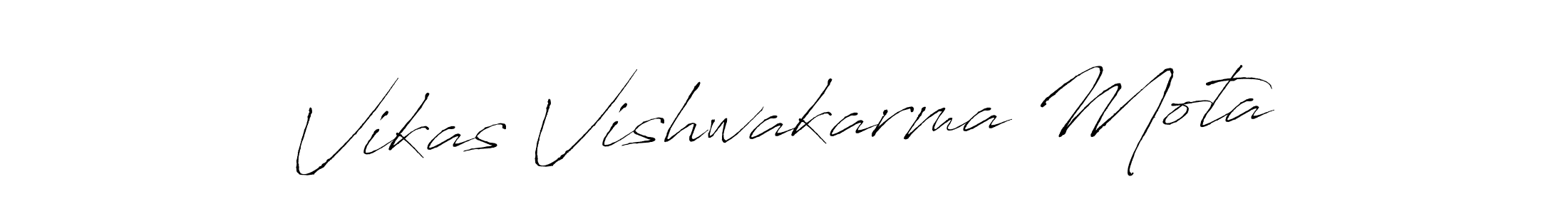 Vikas Vishwakarma Mota stylish signature style. Best Handwritten Sign (Antro_Vectra) for my name. Handwritten Signature Collection Ideas for my name Vikas Vishwakarma Mota. Vikas Vishwakarma Mota signature style 6 images and pictures png