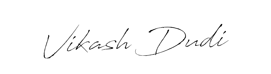 How to make Vikash Dudi name signature. Use Antro_Vectra style for creating short signs online. This is the latest handwritten sign. Vikash Dudi signature style 6 images and pictures png