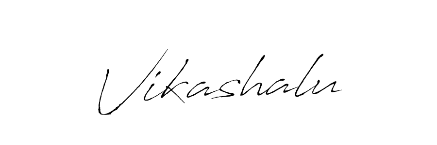 Use a signature maker to create a handwritten signature online. With this signature software, you can design (Antro_Vectra) your own signature for name Vikashalu. Vikashalu signature style 6 images and pictures png