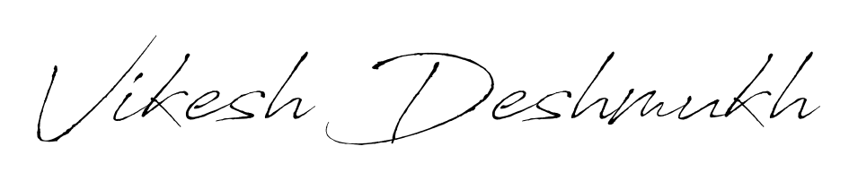 Designed for modern professionals: Vikesh Deshmukh name signature crafted with Antro_Vectra script. Ready for digital PDF workflows. Vikesh Deshmukh signature style 6 images and pictures png