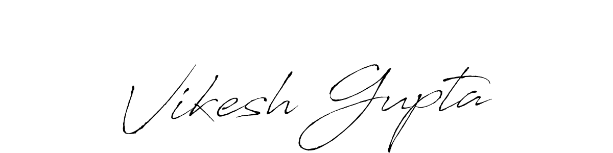 How to make Vikesh Gupta name signature. Use Antro_Vectra style for creating short signs online. This is the latest handwritten sign. Vikesh Gupta signature style 6 images and pictures png