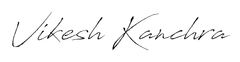 How to make Vikesh Kanchra name signature. Use Antro_Vectra style for creating short signs online. This is the latest handwritten sign. Vikesh Kanchra signature style 6 images and pictures png