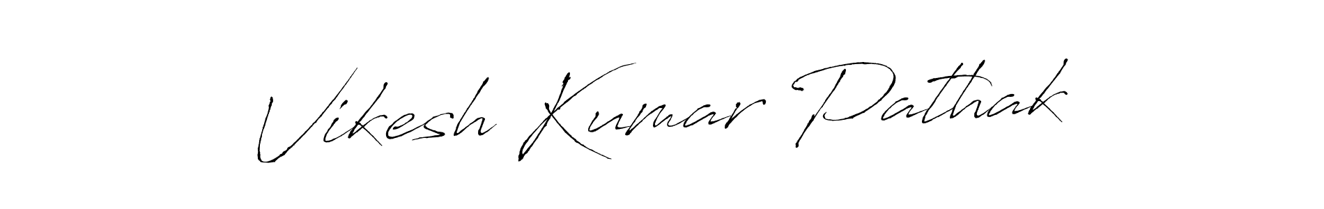 The best way (Antro_Vectra) to make a short signature is to pick only two or three words in your name. The name Vikesh Kumar Pathak include a total of six letters. For converting this name. Vikesh Kumar Pathak signature style 6 images and pictures png