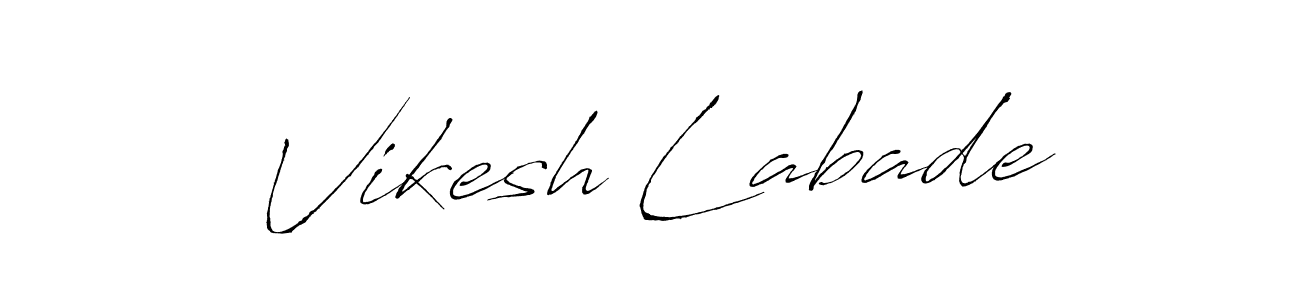 How to make Vikesh Labade name signature. Use Antro_Vectra style for creating short signs online. This is the latest handwritten sign. Vikesh Labade signature style 6 images and pictures png