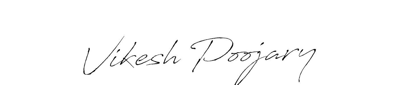 Antro_Vectra is a professional signature style that is perfect for those who want to add a touch of class to their signature. It is also a great choice for those who want to make their signature more unique. Get Vikesh Poojary name to fancy signature for free. Vikesh Poojary signature style 6 images and pictures png
