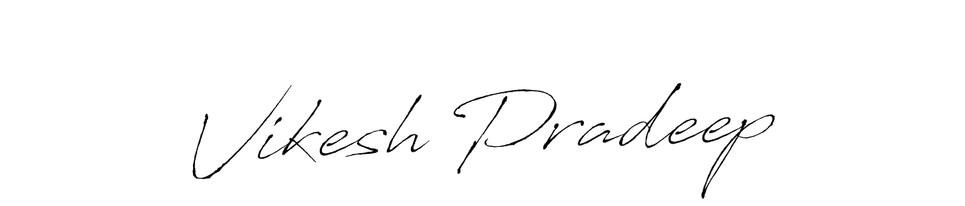 Create a beautiful signature design for name Vikesh Pradeep. With this signature (Antro_Vectra) fonts, you can make a handwritten signature for free. Vikesh Pradeep signature style 6 images and pictures png